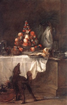 Still life Painting - The Buffet Jean Baptiste Simeon Chardin still life